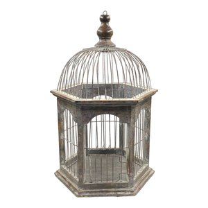 Vintage Decorative Wire and Wood Bird House